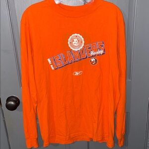 Reebok Men's Bright Orange Islanders Long Sleeve Tee